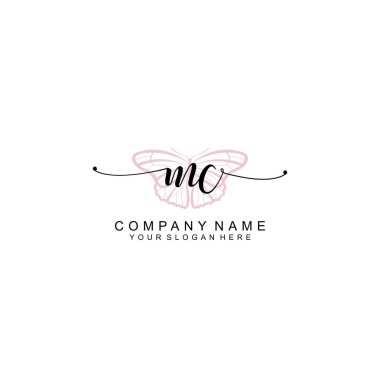 Minimalist el yazısı MC Yumuşak Aksanlı İlk Logolar