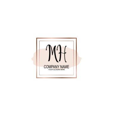 Minimalist el yazısı MH Yumuşak Aksanlı İlk Logolar