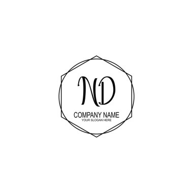 Minimalist el yazısı ND Yumuşak Aksanlı İlk Logolar