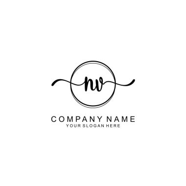 Markalaşma için NV Minimalist El Yazıları Logosu Tasarımı