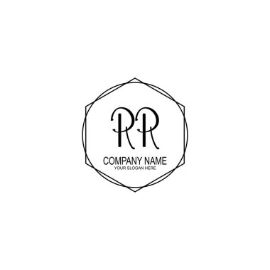 Minimalist El Yazısı RR İlk Logoları Yumuşak Aksanlı