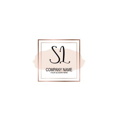 Minimalist el yazısı SL Yumuşak Aksanlı İlk Logolar