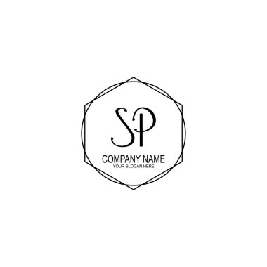 Minimalist el yazısı SP Yumuşak Aksanlı Baş Logoları
