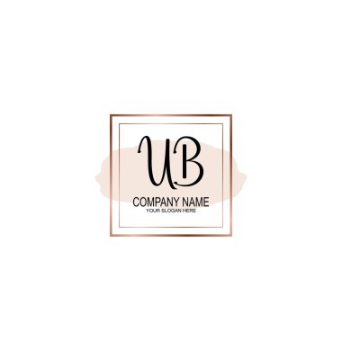 Minimalist el yazısı UB Yumuşak Aksanlı İlk Logolar