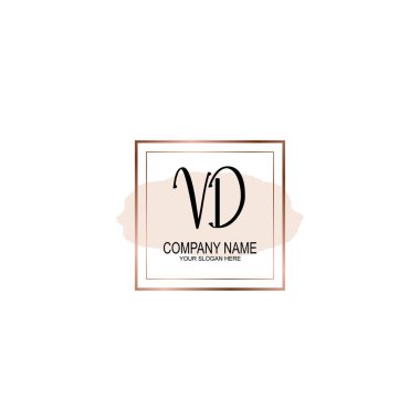Minimalist el yazısı VD Yumuşak Aksanlı İlk Logolar