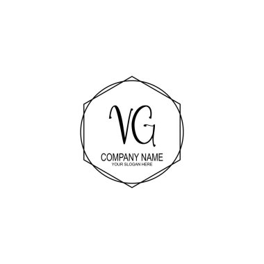 Minimalist el yazısı VG Yumuşak Aksanlı İlk Logolar