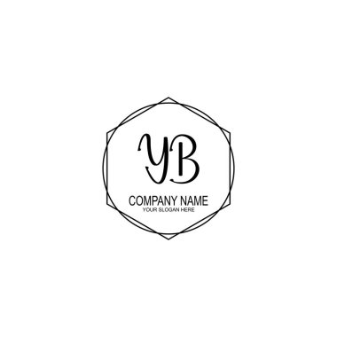 Minimalist el yazısı YB Yumuşak Aksanlı İlk Logolar