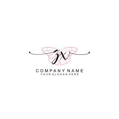 Minimalist el yazısı ZX Yumuşak Aksanlı İlk Logolar