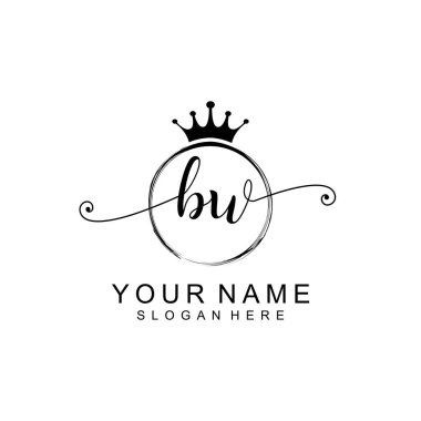 Modern el yazısı BW İlk Logo Koleksiyonu