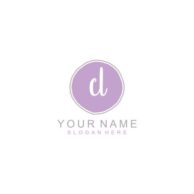 Yumuşak Renk Aksanlı CL Minimalist El Yazısı Logosu Tasarımı