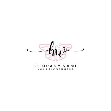 Minimalist el yazısı HW Yumuşak Aksanlı İlk Logolar