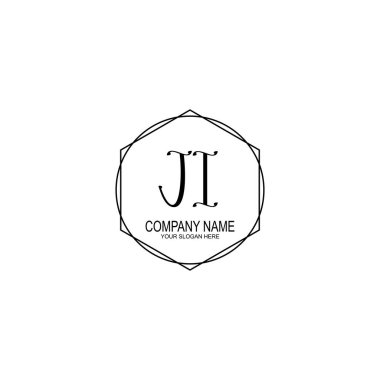 Minimalist El Yazısı JI Yumuşak Aksanlı Baş Logoları