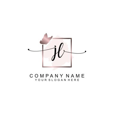 Minimalist el yazısı JL Yumuşak Aksanlı İlk Logolar