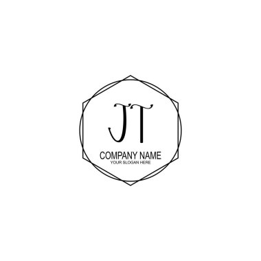Minimalist el yazısı JT Yumuşak Aksanlı Baş Logoları