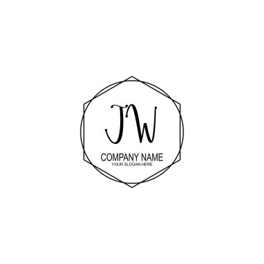 Minimalist el yazısı JW Yumuşak Aksanlı İlk Logolar