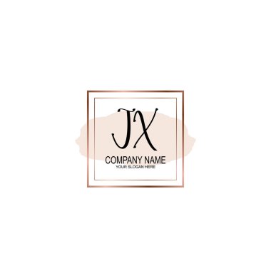 Minimalist el yazısı JX Yumuşak Aksanlı İlk Logolar