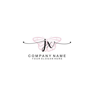 Minimalist el yazısı JX Yumuşak Aksanlı İlk Logolar