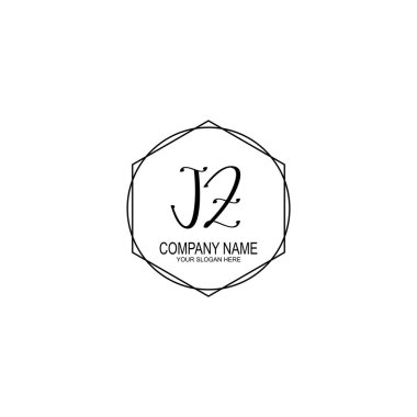 Minimalist el yazısı JZ Yumuşak Aksanlı İlk Logolar