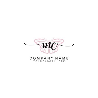 Minimalist el yazısı MC Yumuşak Aksanlı İlk Logolar