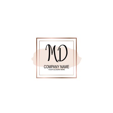 Minimalist el yazısı MD Yumuşak Aksanlı İlk Logolar