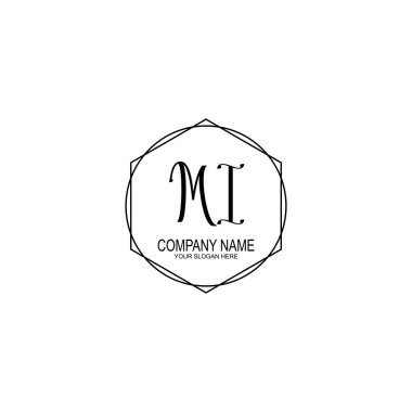 Minimalist el yazısı MI Yumuşak Aksanlı İlk Logolar