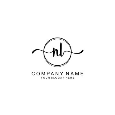 Markalaşma için NL Minimalist El Yazıları Logosu Tasarımı