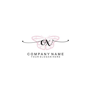 Minimalist el yazısı OX Yumuşak Aksanlı İlk Logolar