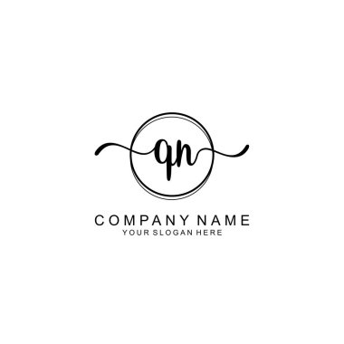 Markalaşma için QN Minimalist El Yazıları Logosu Tasarımı