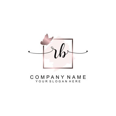 Minimalist el yazısı RB Yumuşak Aksanlı İlk Logolar