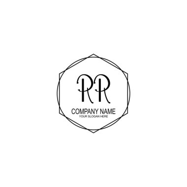 Minimalist El Yazısı RR İlk Logoları Yumuşak Aksanlı