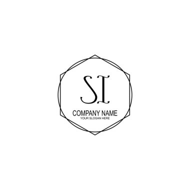 Minimalist el yazısı SI Yumuşak Aksanlı İlk Logolar