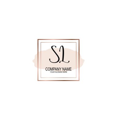 Minimalist el yazısı SL Yumuşak Aksanlı İlk Logolar