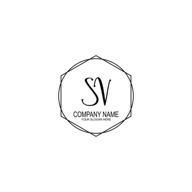 Minimalist el yazısı SV Yumuşak Aksanlı İlk Logolar