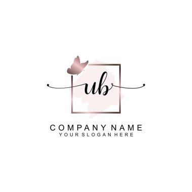 Minimalist el yazısı UB Yumuşak Aksanlı İlk Logolar