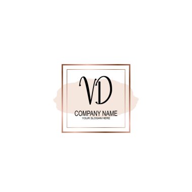 Minimalist el yazısı VD Yumuşak Aksanlı İlk Logolar
