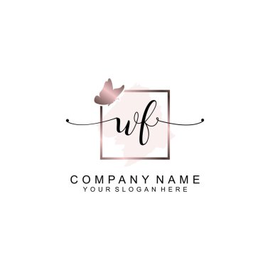 Minimalist el yazısı WF Yumuşak Aksanlı İlk Logolar