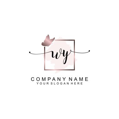 Minimalist el yazısı WY Yumuşak Aksanlı İlk Logolar