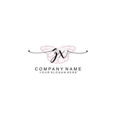 Minimalist el yazısı ZX Yumuşak Aksanlı İlk Logolar