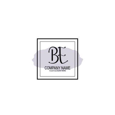 Minimalist el yazısı BE İlk Logo Tasarımı Koleksiyonu