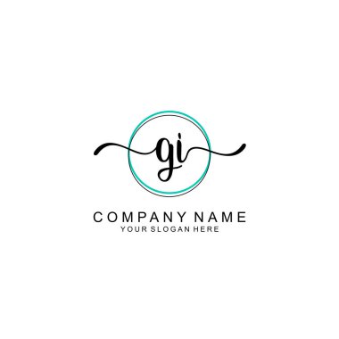 Minimalist el yazısı GI İlk Logo Tasarımı Koleksiyonu