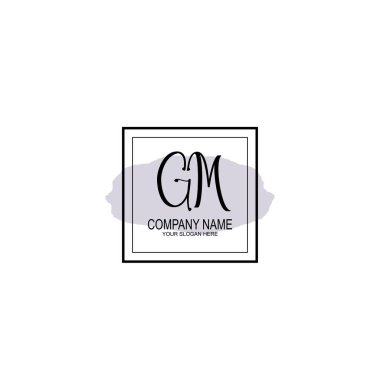 Minimalist el yazısı GM İlk Logo Tasarımı Koleksiyonu