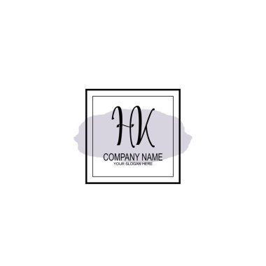 Minimalist el yazısı HK İlk Logo Tasarımı Koleksiyonu