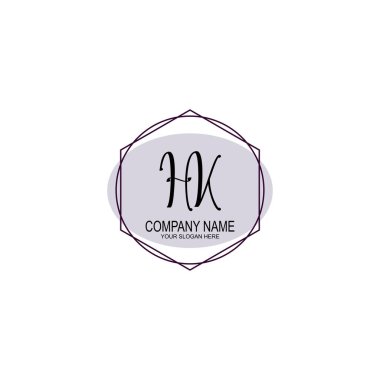 Baş harfleri Hong Kong olan el yazısı logosu kavramları