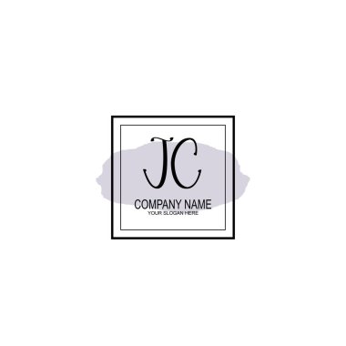 Minimalist el yazısı JC İlk Logo Tasarımı Koleksiyonu