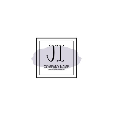 Minimalist el yazısı JI İlk Logo Tasarımı Koleksiyonu