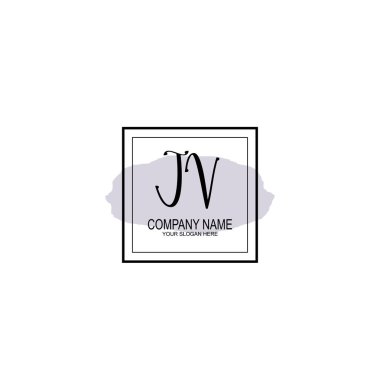Minimalist el yazısı JV İlk Logo Tasarımı Koleksiyonu