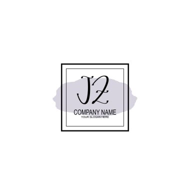 Minimalist el yazısı JZ İlk Logo Tasarımı Koleksiyonu