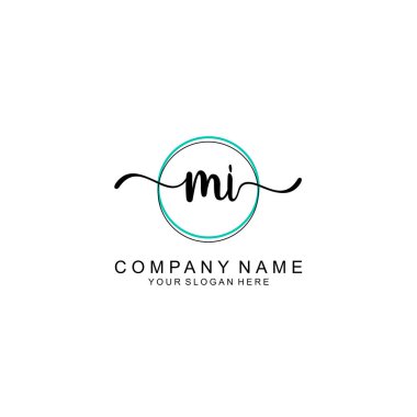 Minimalist el yazısı MI İlk Logo Tasarımı Koleksiyonu