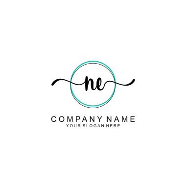 Minimalist el yazısı NE İlk Logo Tasarımı Koleksiyonu