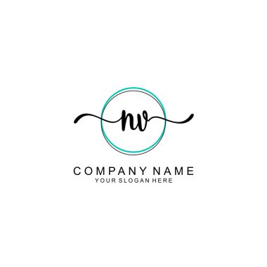 Minimalist el yazısı NV İlk Logo Tasarımı Koleksiyonu